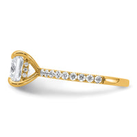 14k 2 1/2ct Cert Lab Grown Diamond VS+ F+ Princess Comp Solitaire Eng Ring
