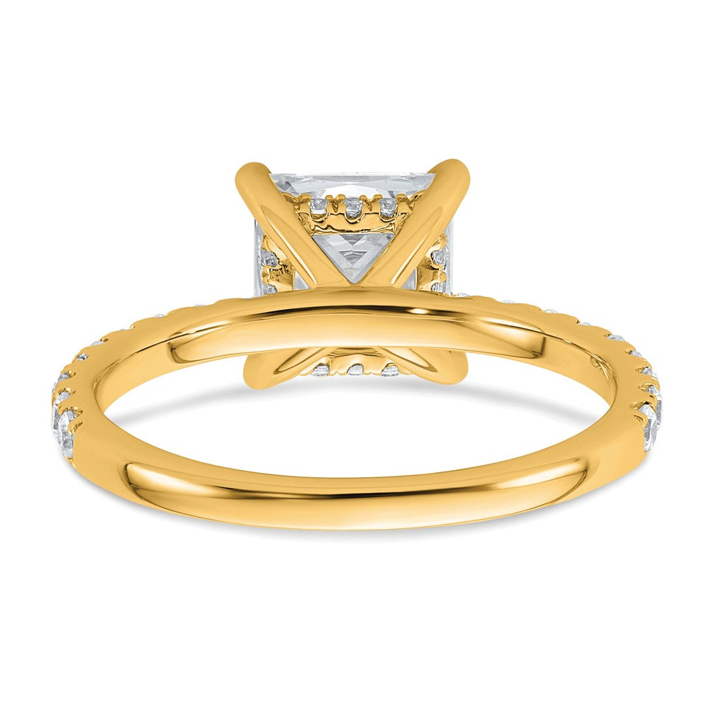 14k 2 1/2ct Cert Lab Grown Dia VS/SI+ G+ Princess Comp Solitaire Eng Ring