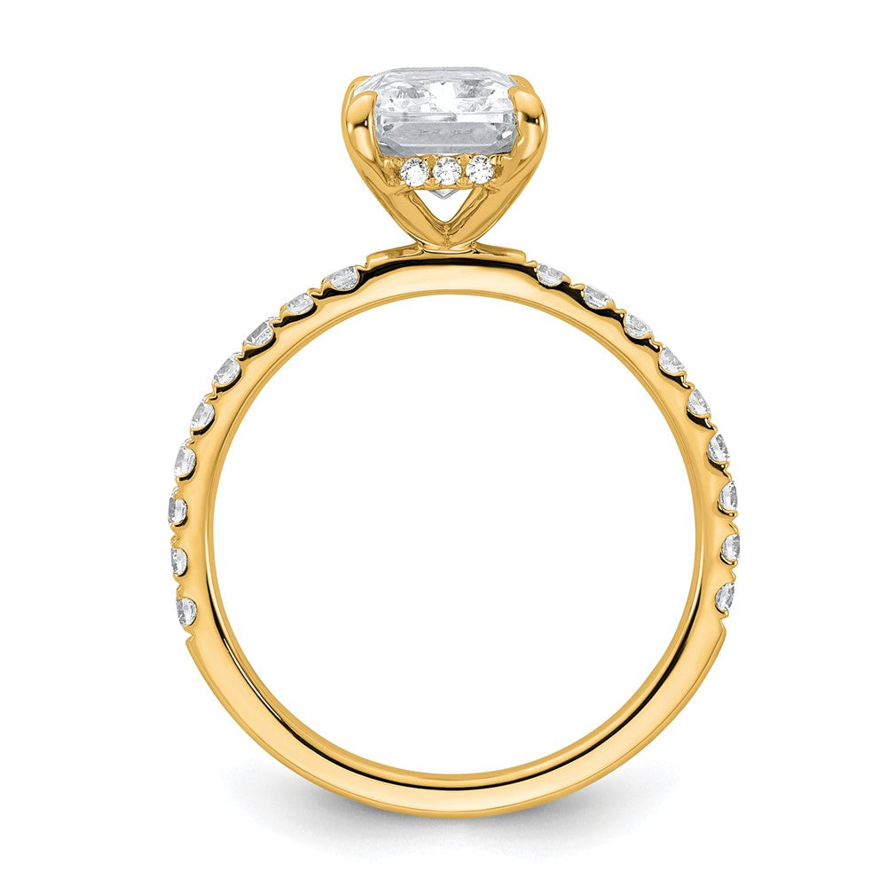14k 2 3/8ct Cert Lab Grown Dia VS/SI+ G+ Comp Solitaire w/Flair Eng Ring