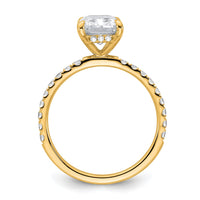 14k 2 3/8ct Cert Lab Grown Dia VS/SI+ G+ Comp Solitaire w/Flair Eng Ring