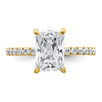 14k 2 3/8ct Cert Lab Grown Dia VS+ F+ Radiant Comp w/Flair Eng Ring