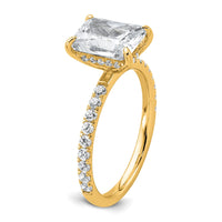 14k 2 3/8ct Cert Lab Grown Dia VS/SI+ G+ Comp Solitaire w/Flair Eng Ring