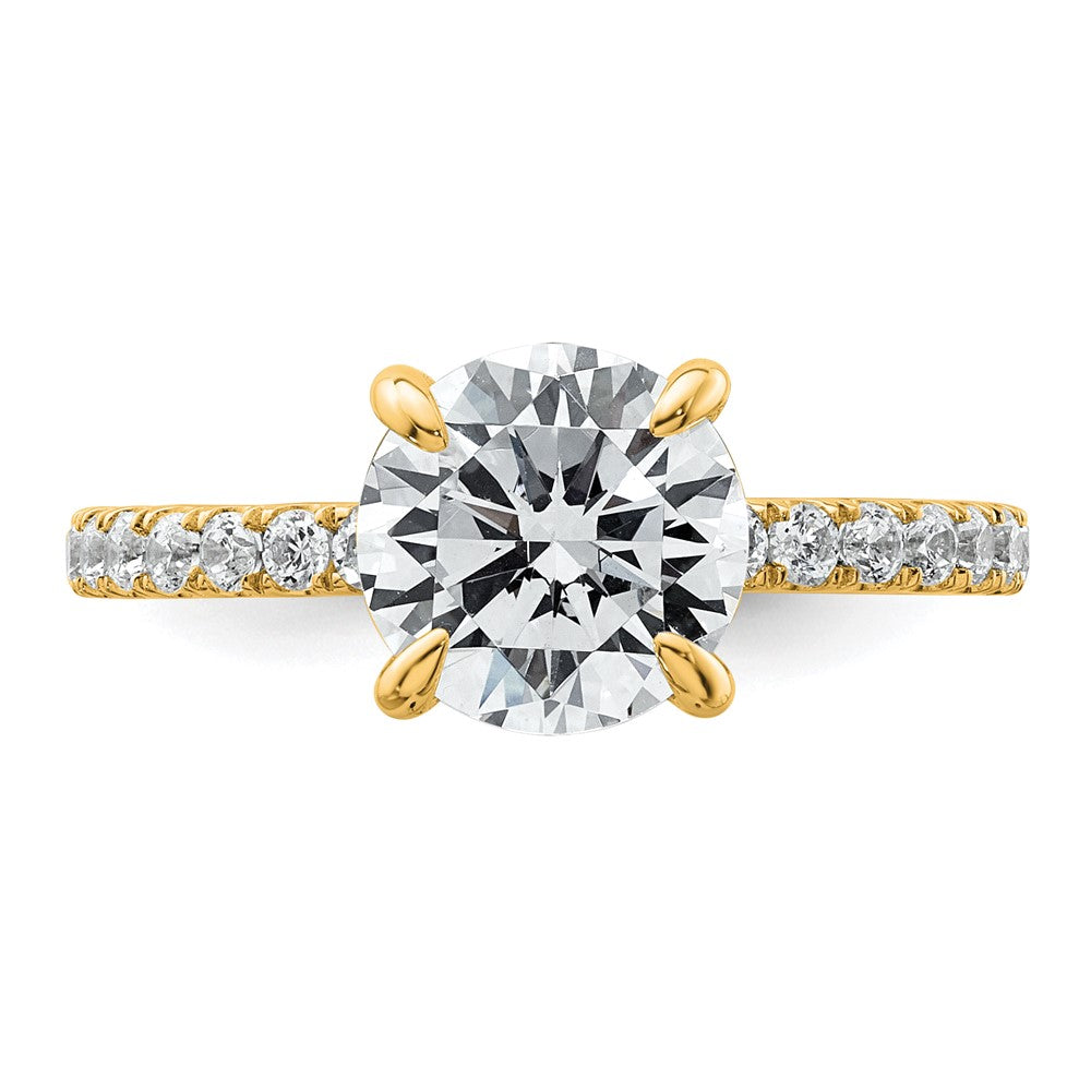 14k 2 3/8ct Cert Lab Grown Dia VS/SI+ G+ Round Comp Solitaire Eng Ring
