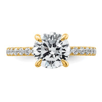 14k 2 3/8ct Cert Lab Grown Dia VS/SI+ G+ Round Comp Solitaire Eng Ring