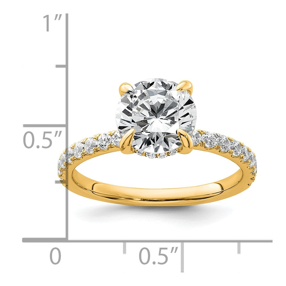 14k 2 3/8ct Cert Lab Grown Dia VS/SI+ G+ Round Comp Solitaire Eng Ring