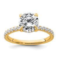 14k 2 3/8ct Cert Lab Grown Diamond VS+ F+ Round Comp Solitaire Eng Ring