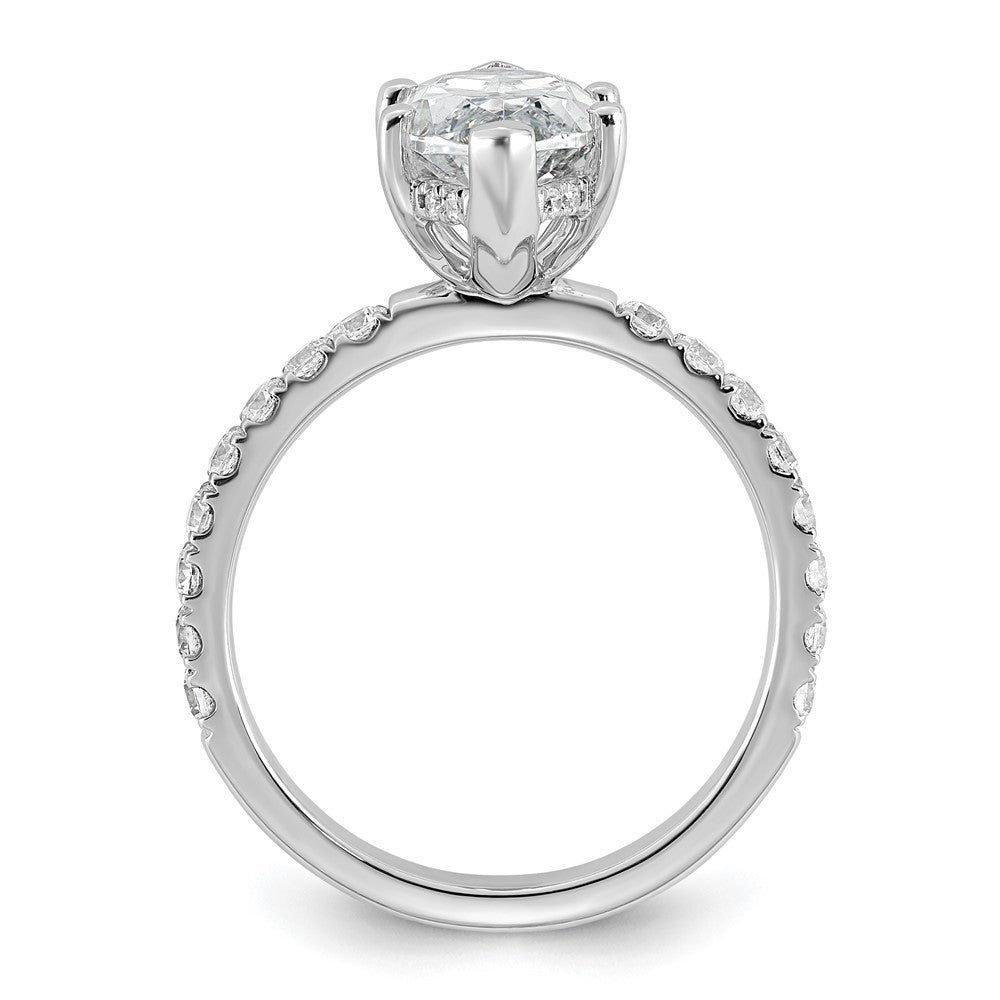14kw 3 1/2ct Cert Lab Grown Dia VS/SI+ G+ Marquise Comp w/ Flair Eng Ring