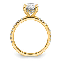 14k 3 1/2ct Cert Lab Grown Diamond VS+ F+ Oval Comp Solitaire Eng Ring