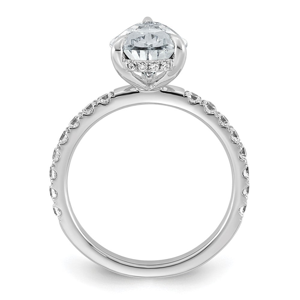 14kw 3 1/2ct Cert Lab Grown Diamond VS/SI+ G+ Pear Comp Solitaire Eng Ring