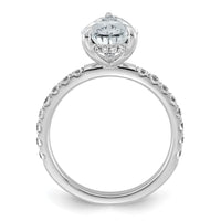 14kw 3 1/2ct Cert Lab Grown Diamond VS/SI+ G+ Pear Comp Solitaire Eng Ring