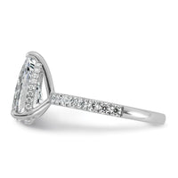 14kw 3 1/2ct Cert Lab Grown Diamond VS+ F+ Pear Comp Solitaire Eng Ring