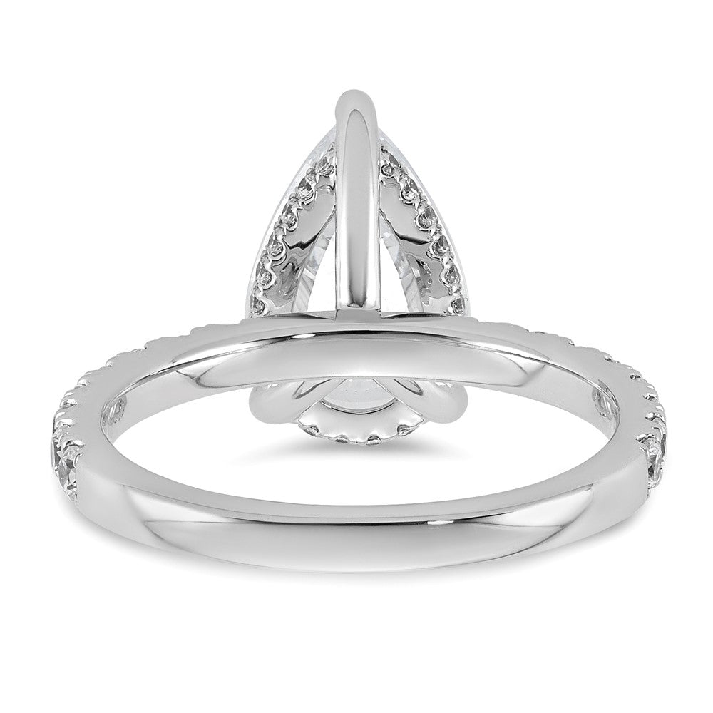 14kw 3 1/2ct Cert Lab Grown Diamond VS/SI+ G+ Pear Comp Solitaire Eng Ring
