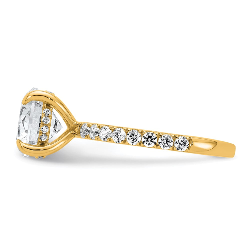 14k 3 1/2ct Cert Lab Grown Dia VS/SI+ G+ Round Comp Solitaire Eng Ring