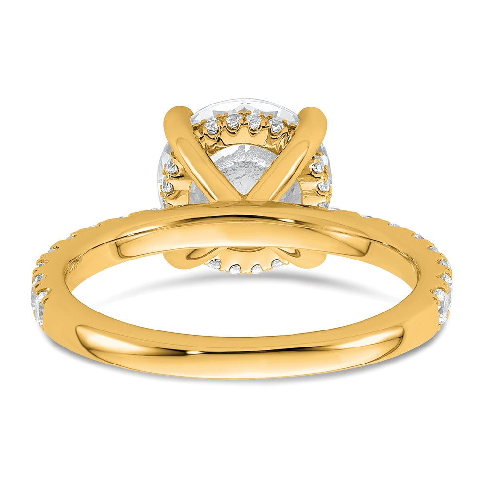 14k 3 1/2ct Cert Lab Grown Dia VS/SI+ G+ Round Comp Solitaire Eng Ring