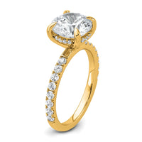 14k 3 1/2ct Cert Lab Grown Dia VS/SI+ G+ Round Comp Solitaire Eng Ring