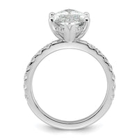 14kw 4 5/8ct Cert Lab Grown Dia VS+ F+ Marquise Comp w/ Flair Eng Ring