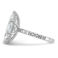 14kw 4 5/8ct Cert Lab Grown Dia VS+ F+ Marquise Comp w/ Flair Eng Ring