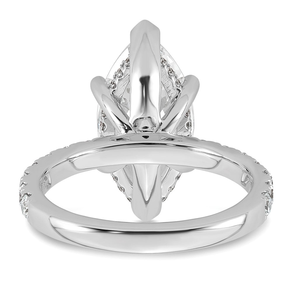 14kw 4 5/8ct Cert Lab Grown Dia VS+ F+ Marquise Comp w/ Flair Eng Ring