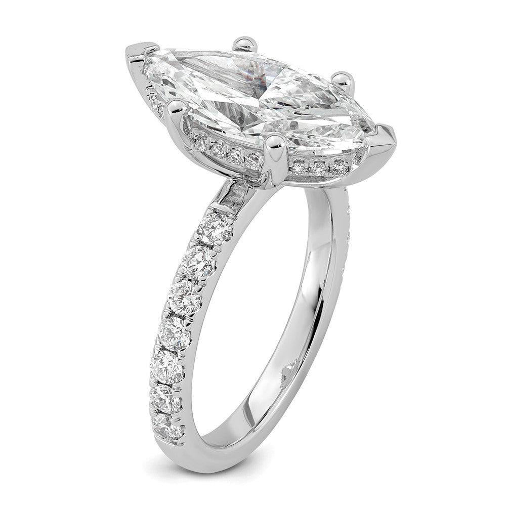 14kw 4 5/8ct Cert Lab Grown Dia VS/SI+ G+ Marquise Comp w/ Flair Eng Ring