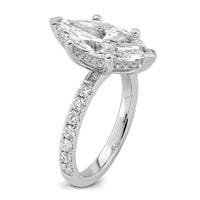 14kw 4 5/8ct Cert Lab Grown Dia VS/SI+ G+ Marquise Comp w/ Flair Eng Ring