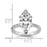 14kw 4 5/8ct Cert Lab Grown Dia VS/SI+ G+ Marquise Comp w/ Flair Eng Ring