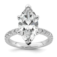 14kw 4 5/8ct Cert Lab Grown Dia VS/SI+ G+ Marquise Comp w/ Flair Eng Ring