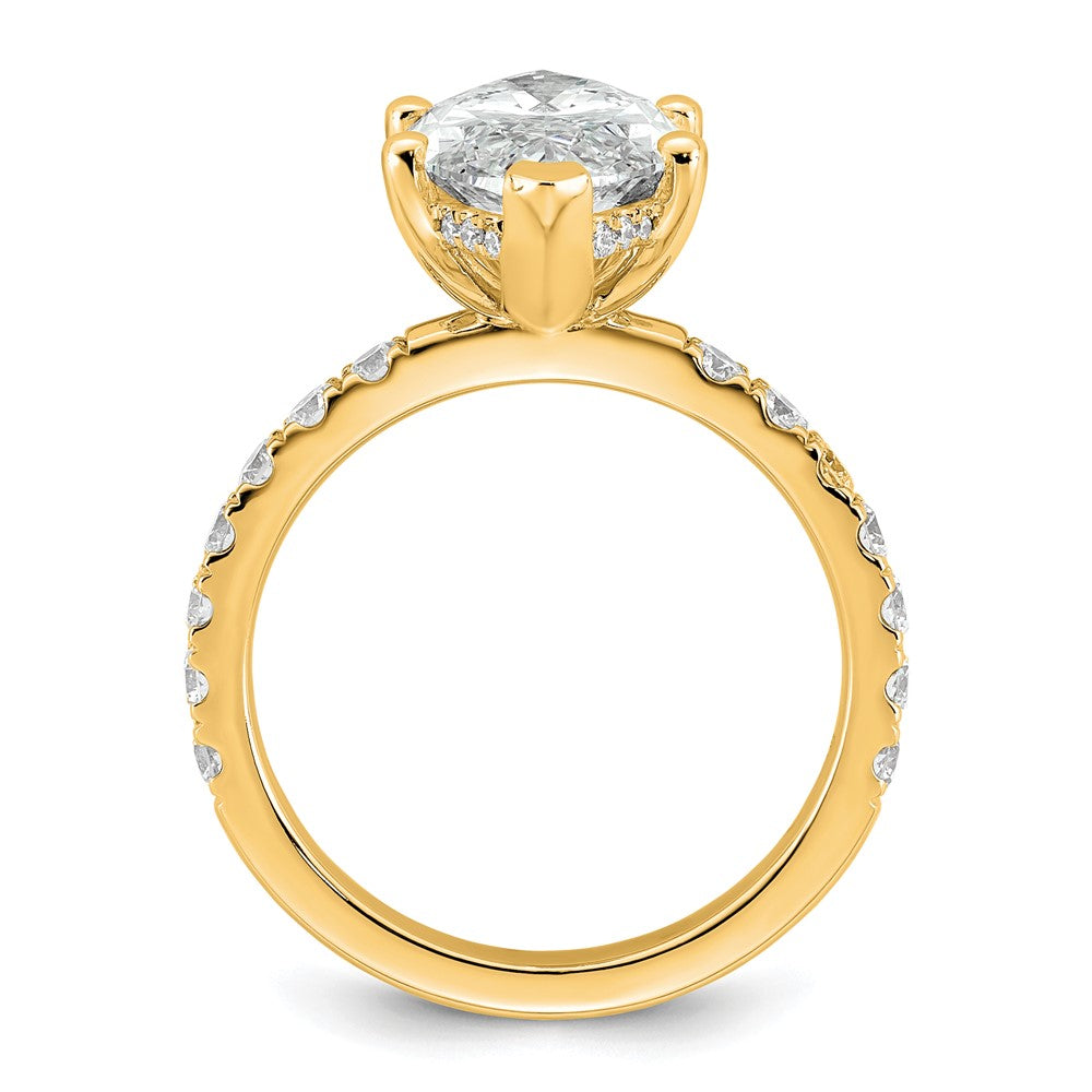 14k 4 5/8ct Cert Lab Grown Dia VS/SI+ G+ Marquise Comp w/ Flair Eng Ring