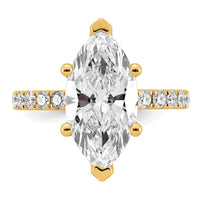 14k 4 5/8ct Cert Lab Grown Dia VS/SI+ G+ Marquise Comp w/ Flair Eng Ring
