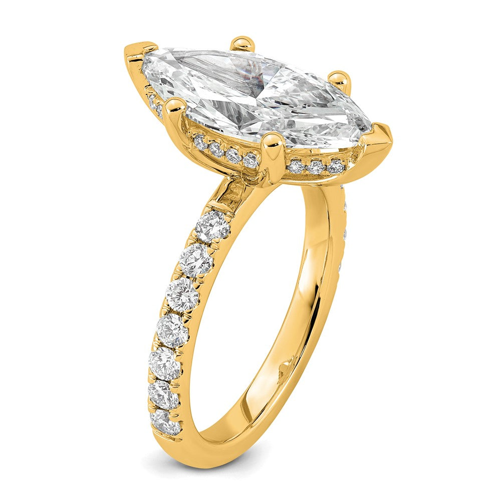 14k 4 5/8ct Cert Lab Grown Dia VS/SI+ G+ Marquise Comp w/ Flair Eng Ring