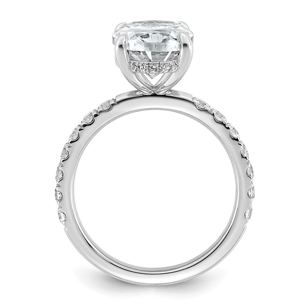 14kw 4 5/8ct Cert Lab Grown Diamond VS/SI+ G+ Oval Comp Solitaire Eng Ring