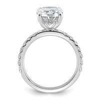 14kw 4 5/8ct Cert Lab Grown Diamond VS+ F+ Oval Comp Solitaire Eng Ring