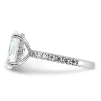 14kw 4 5/8ct Cert Lab Grown Diamond VS+ F+ Oval Comp Solitaire Eng Ring