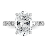 14kw 4 5/8ct Cert Lab Grown Diamond VS/SI+ G+ Oval Comp Solitaire Eng Ring