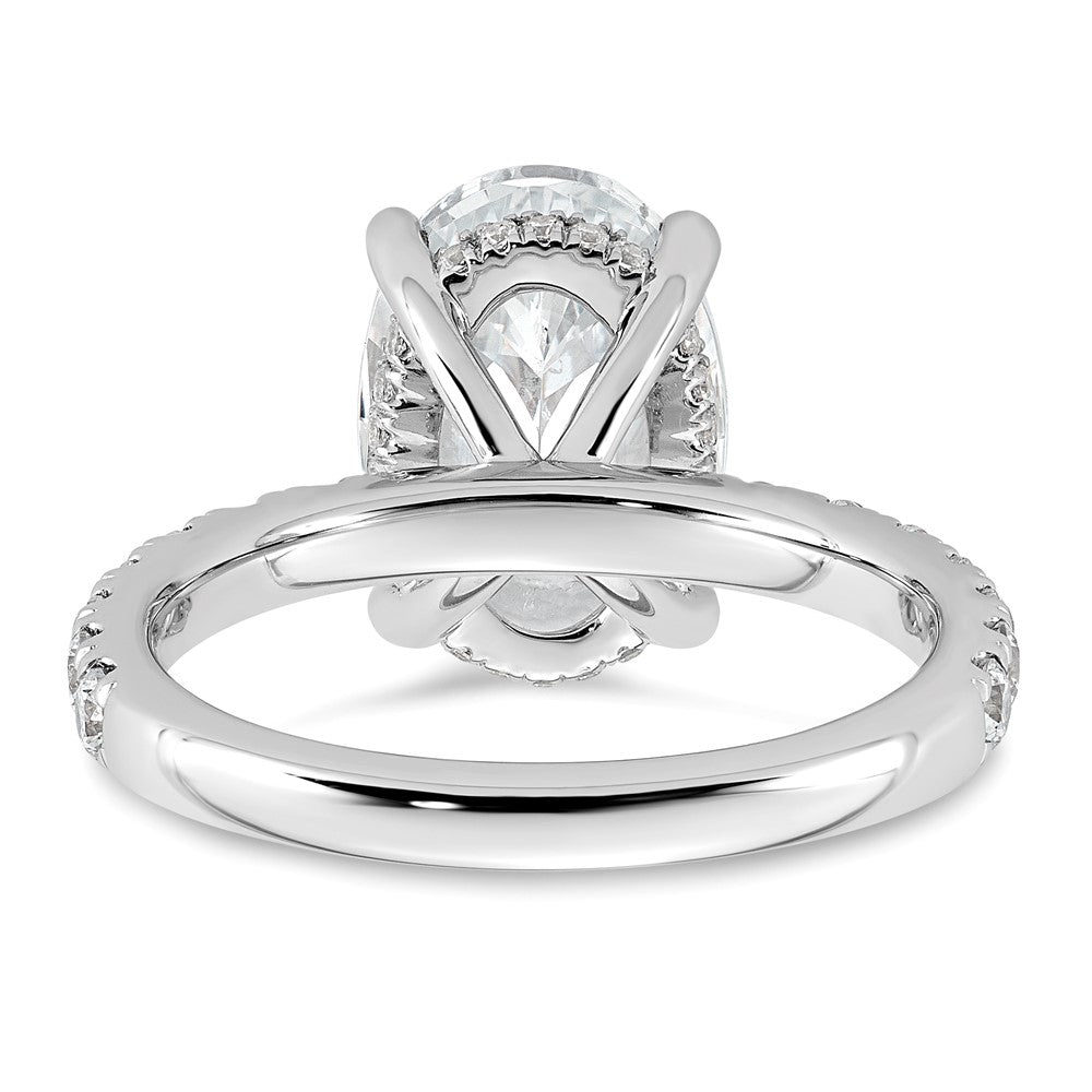 14kw 4 5/8ct Cert Lab Grown Diamond VS+ F+ Oval Comp Solitaire Eng Ring