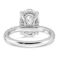 14kw 4 5/8ct Cert Lab Grown Diamond VS+ F+ Oval Comp Solitaire Eng Ring