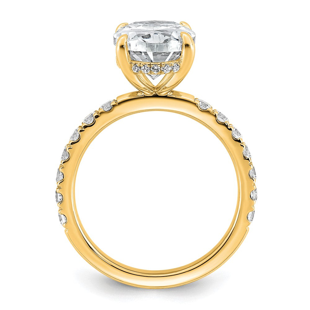 14k 4 5/8ct Cert Lab Grown Diamond VS/SI+ G+ Oval Comp Solitaire Eng Ring
