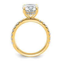 14k 4 5/8ct Cert Lab Grown Diamond VS/SI+ G+ Oval Comp Solitaire Eng Ring