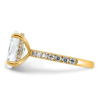 14k 4 5/8ct Cert Lab Grown Diamond VS+ F+ Oval Comp Solitaire Eng Ring