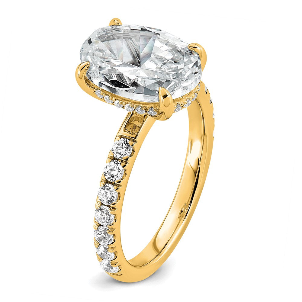 14k 4 5/8ct Cert Lab Grown Diamond VS/SI+ G+ Oval Comp Solitaire Eng Ring