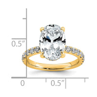 14k 4 5/8ct Cert Lab Grown Diamond VS+ F+ Oval Comp Solitaire Eng Ring