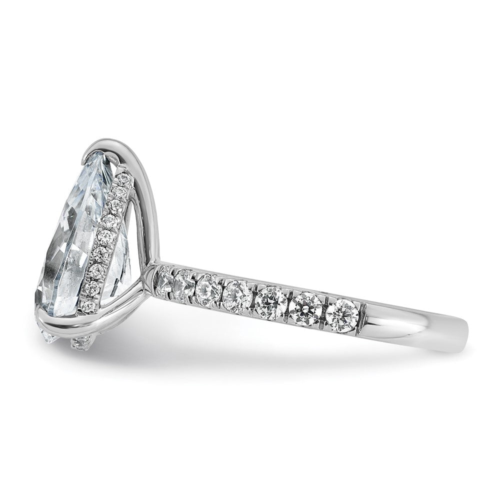 14kw 4 3/4ct Cert Lab Grown Diamond VS/SI+ G+ Pear Comp Solitaire Eng Ring