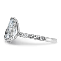 14kw 4 3/4ct Cert Lab Grown Diamond VS/SI+ G+ Pear Comp Solitaire Eng Ring