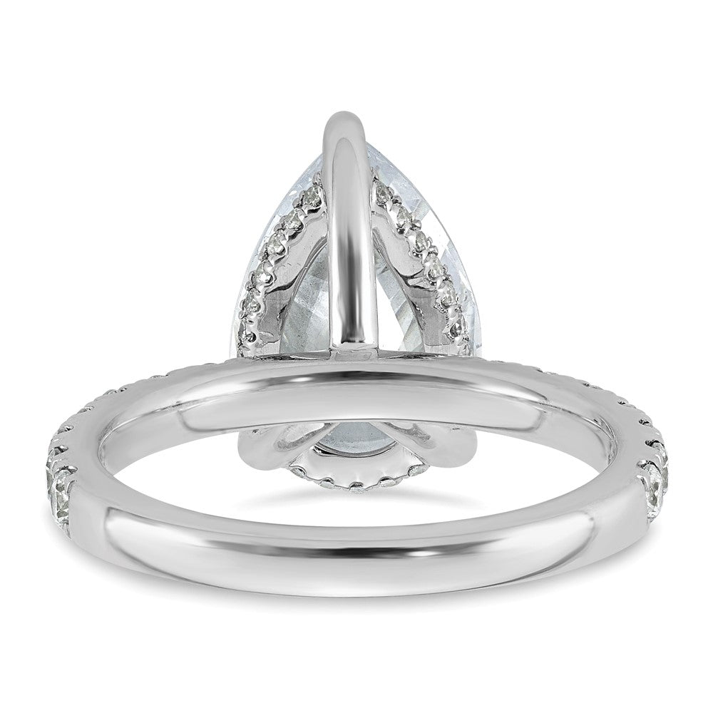 14kw 4 3/4ct Cert Lab Grown Diamond VS+ F+ Pear Comp Solitaire Eng Ring