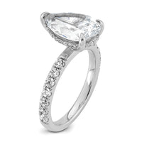 14kw 4 3/4ct Cert Lab Grown Diamond VS/SI+ G+ Pear Comp Solitaire Eng Ring