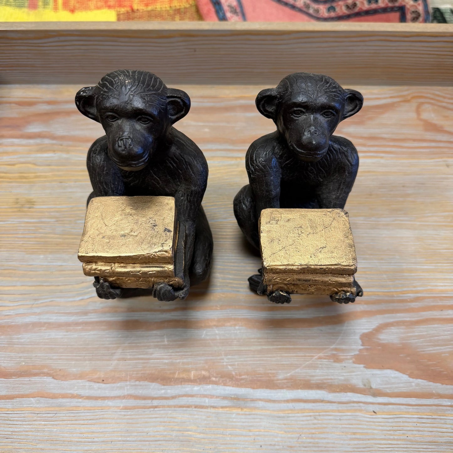 Scholar Monkeys Bookends 5" H x 4" W ABC Rugs Kilims