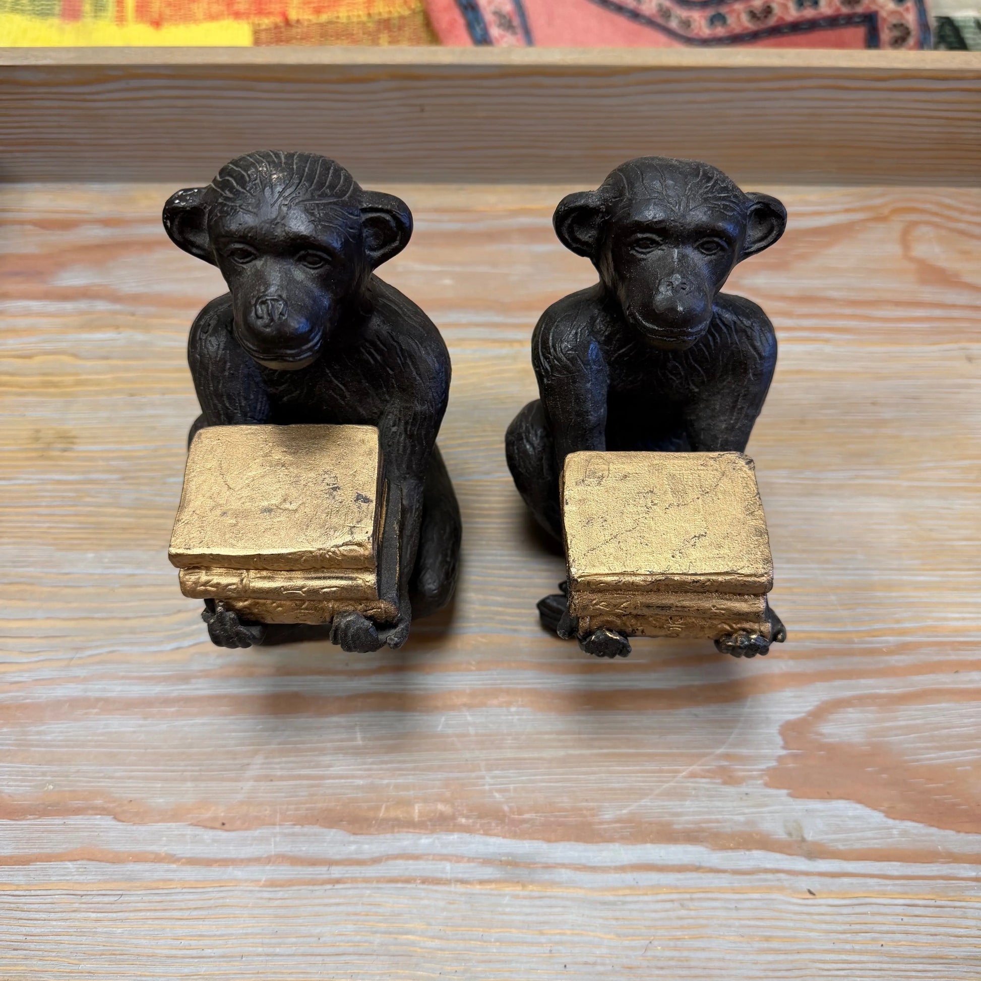 Scholar Monkeys Bookends 5" H x 4" W ABC Rugs Kilims