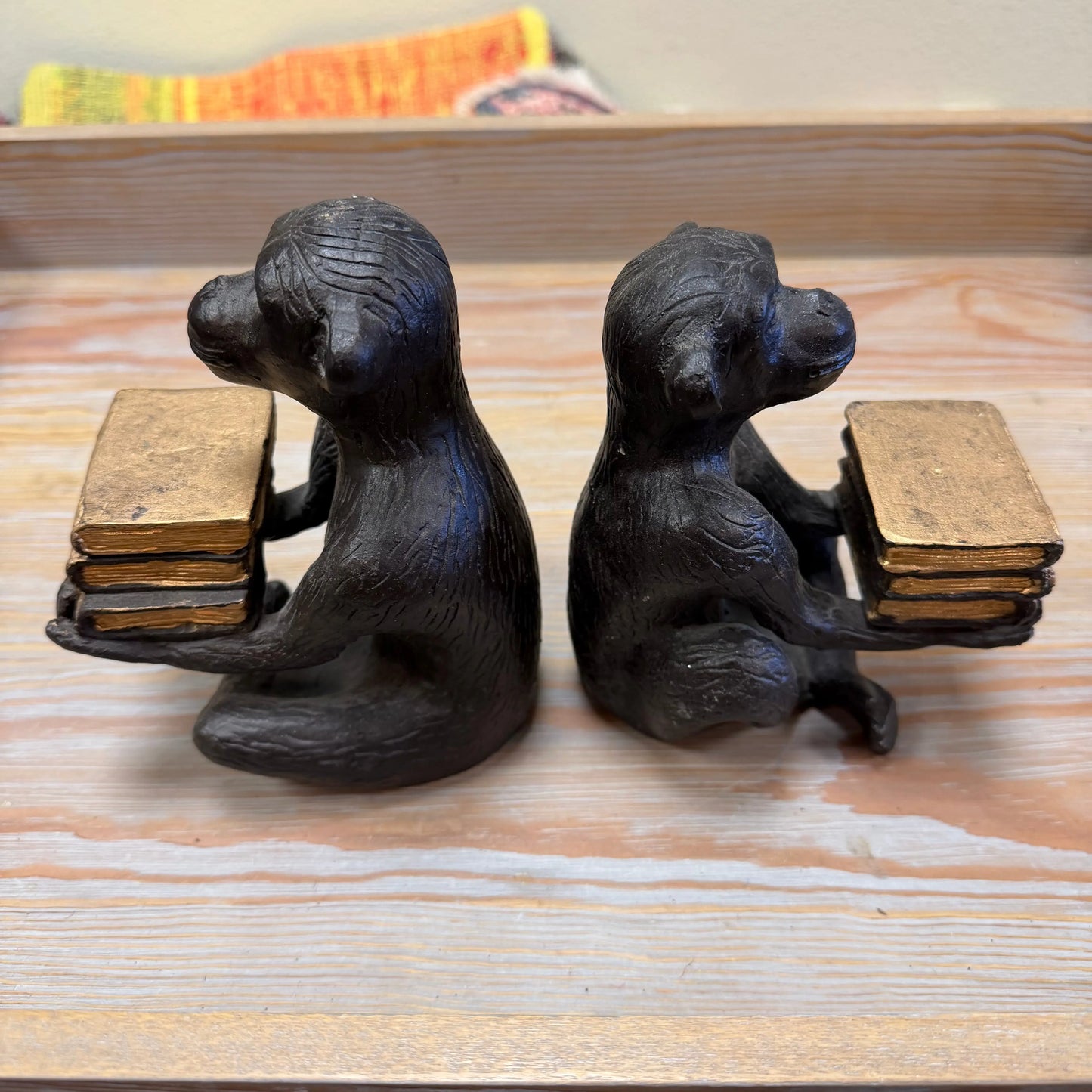 Scholar Monkeys Bookends 5" H x 4" W ABC Rugs Kilims