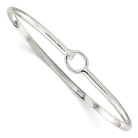 Sterling Silver Oval with Hook Closure Bangle Bracelet