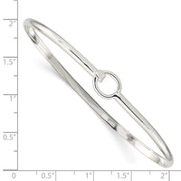 Sterling Silver Oval with Hook Closure Bangle Bracelet