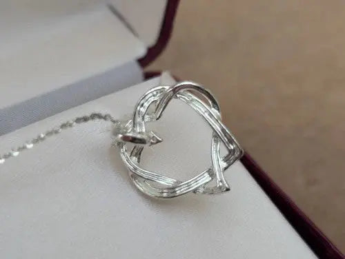 Sterling Silver knot pendant necklace and earrings set - 925 Italy - Gift ABC Jewelery